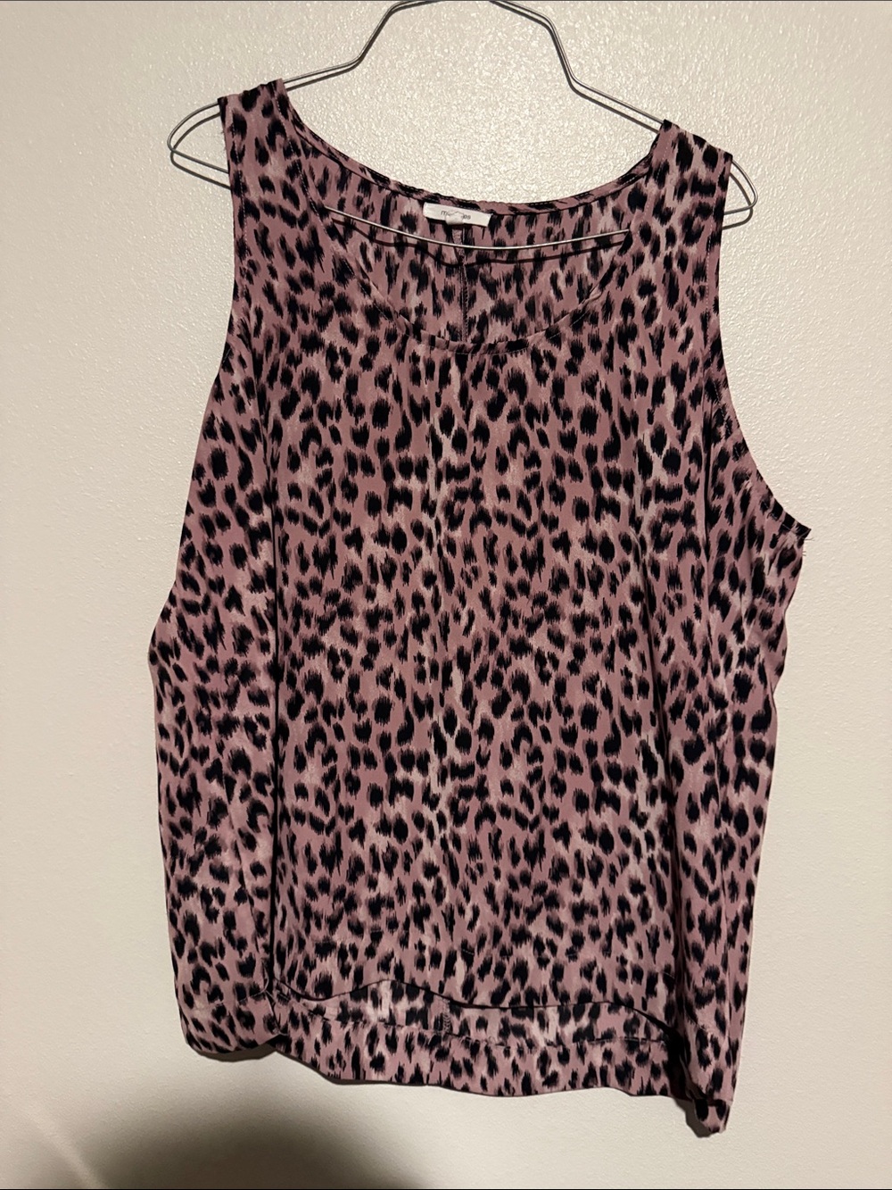 Maurices Pink and Black Leopard Print Sleeveless Top